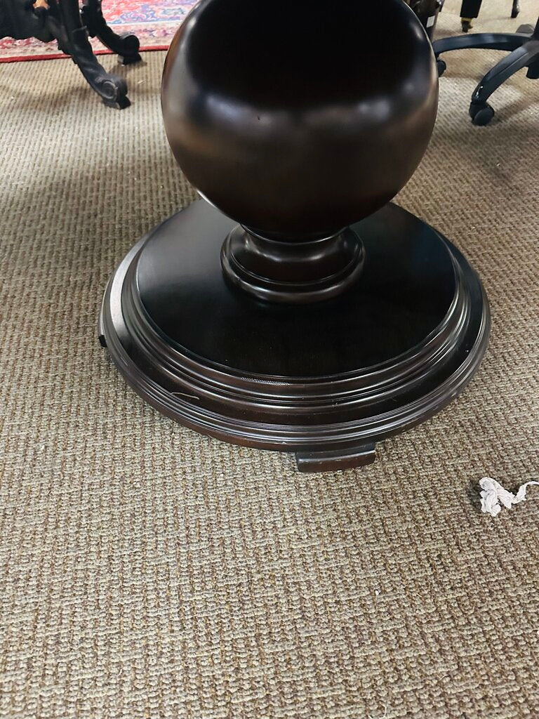 Oval Pedestal Dining Table + 2 Leaves (w/ glass top)