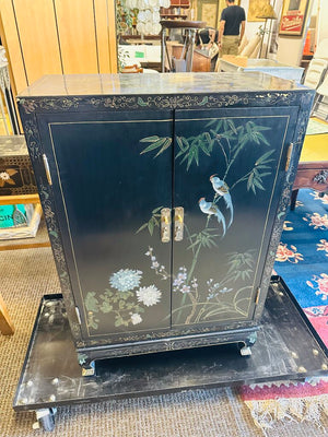 Chinese Black Lacquered Cabinet 24x12x36