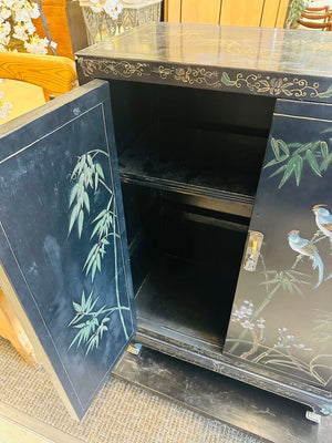 Chinese Black Lacquered Cabinet 24x12x36