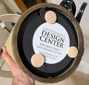 Santa Barbara Design Center Brass & Tan Suede Cylinder Table Lamp