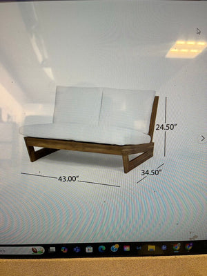 Noble House Sherwood Outdoor Acacia Wood Loveseat Dark Gray