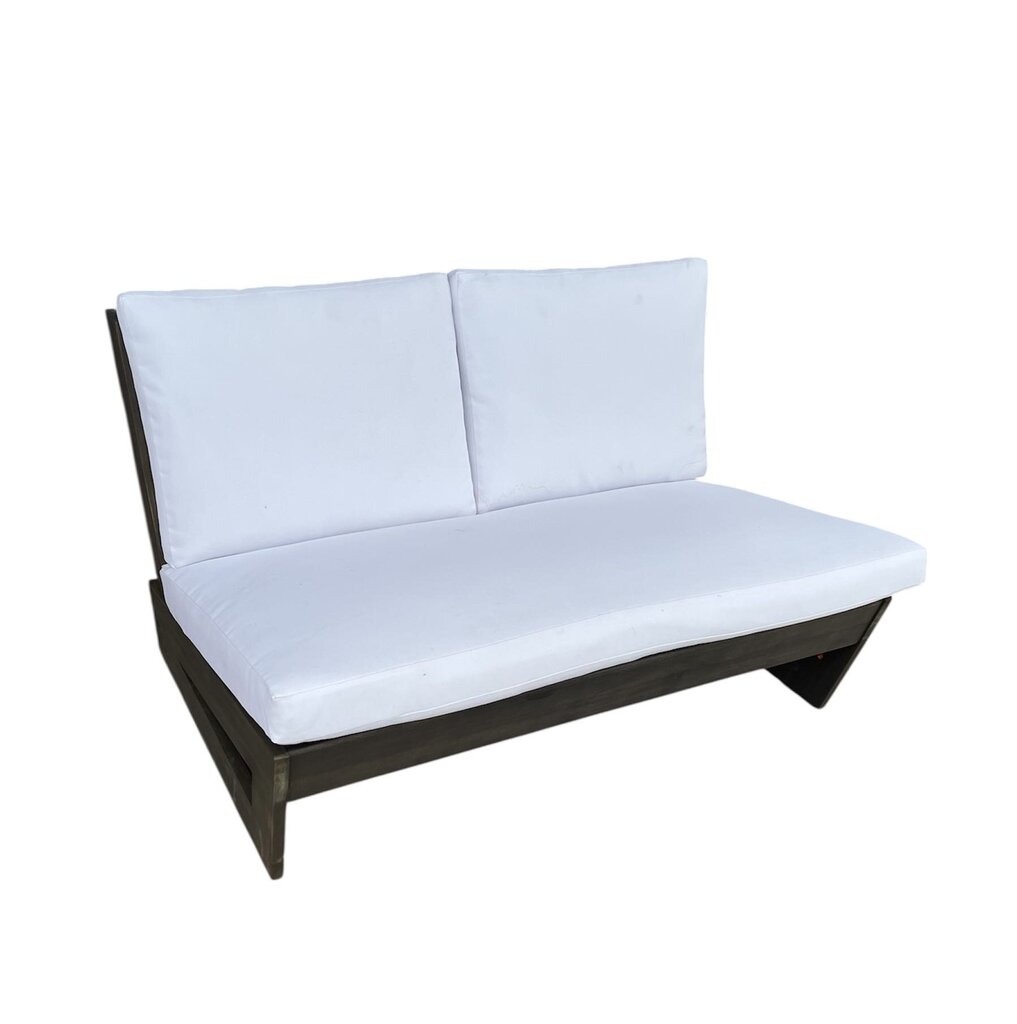 Noble House Sherwood Outdoor Acacia Wood Loveseat Dark Gray
