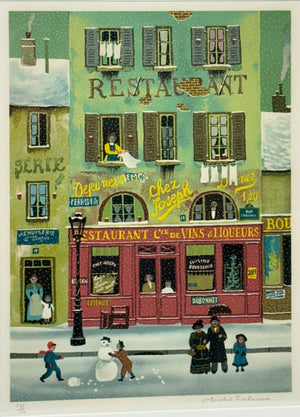 Michael Delacroix Snowman by The Restaurant Giclée Print #135/150 Signed