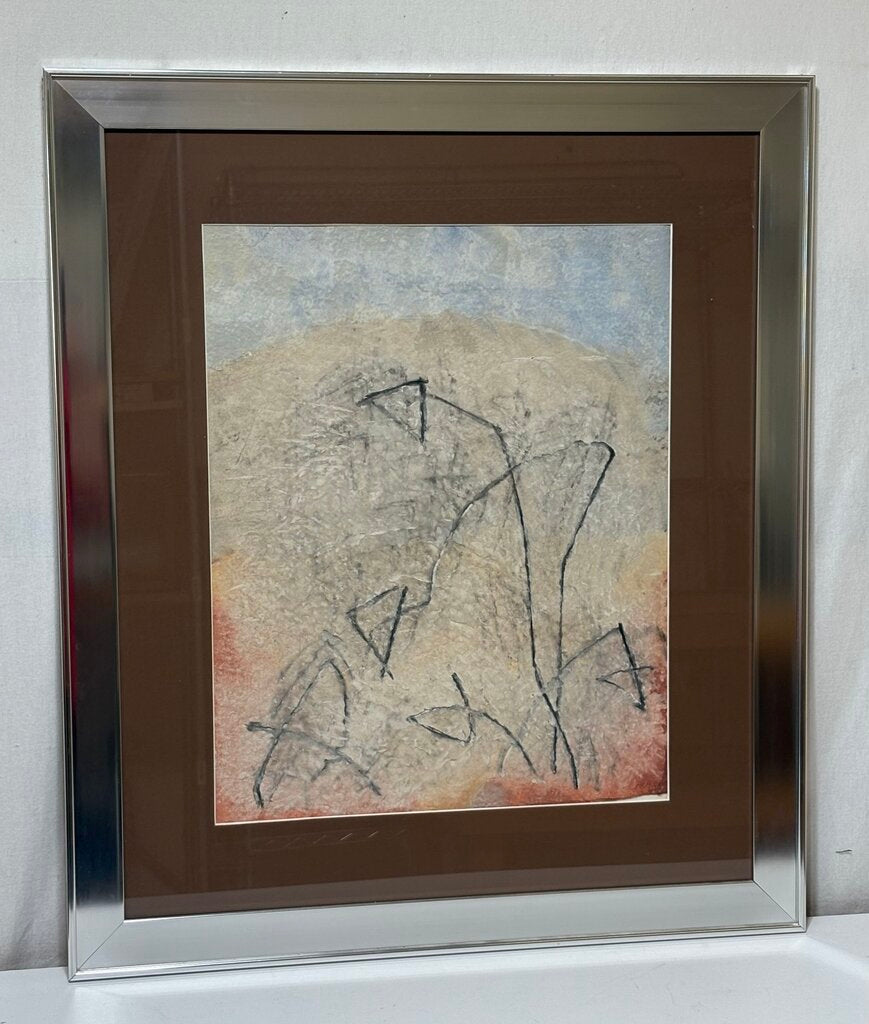 Pierre Marie Brisson Original Abstract Figural Mixed Media Painting Signed (a)