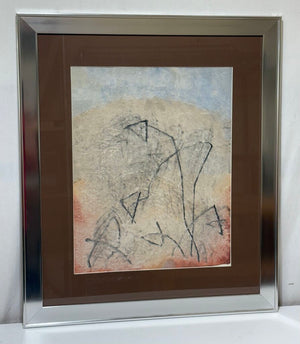 Pierre Marie Brisson Original Abstract Figural Mixed Media Painting Signed (a)