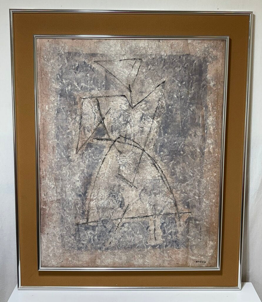 Pierre Marie Brisson Original Abstract Figural Mixed Media Painting Signed (b)
