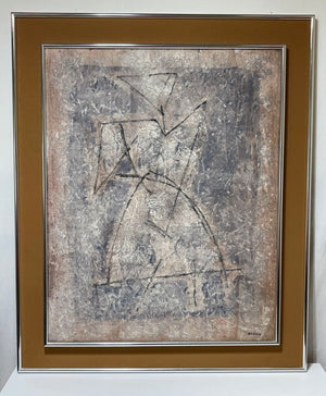Pierre Marie Brisson Original Abstract Figural Mixed Media Painting Signed (b)