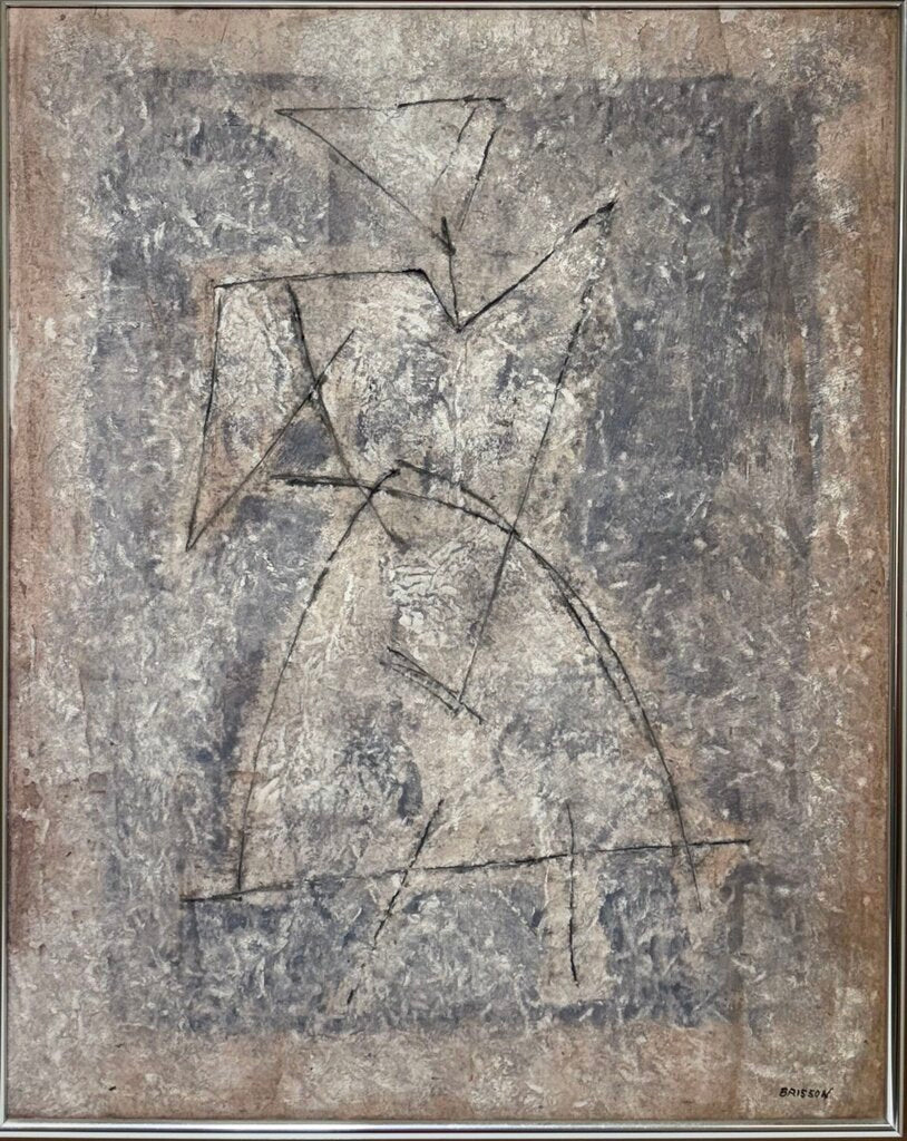 Pierre Marie Brisson Original Abstract Figural Mixed Media Painting Signed (b)