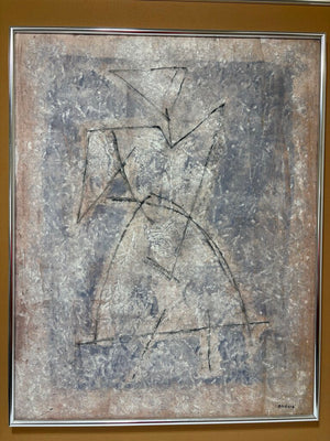 Pierre Marie Brisson Original Abstract Figural Mixed Media Painting Signed (b)