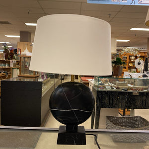 Solid Black Marble Table Lamp