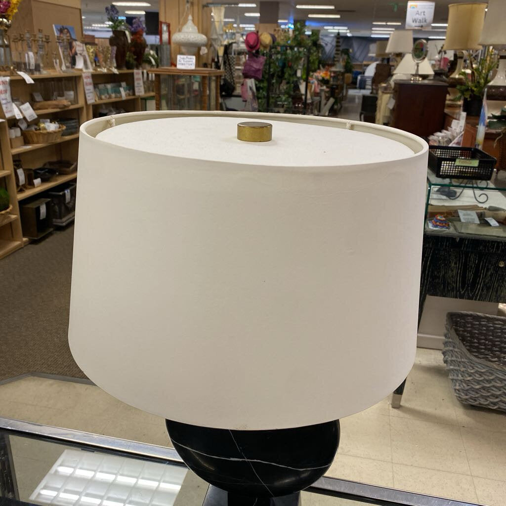 Solid Black Marble Table Lamp