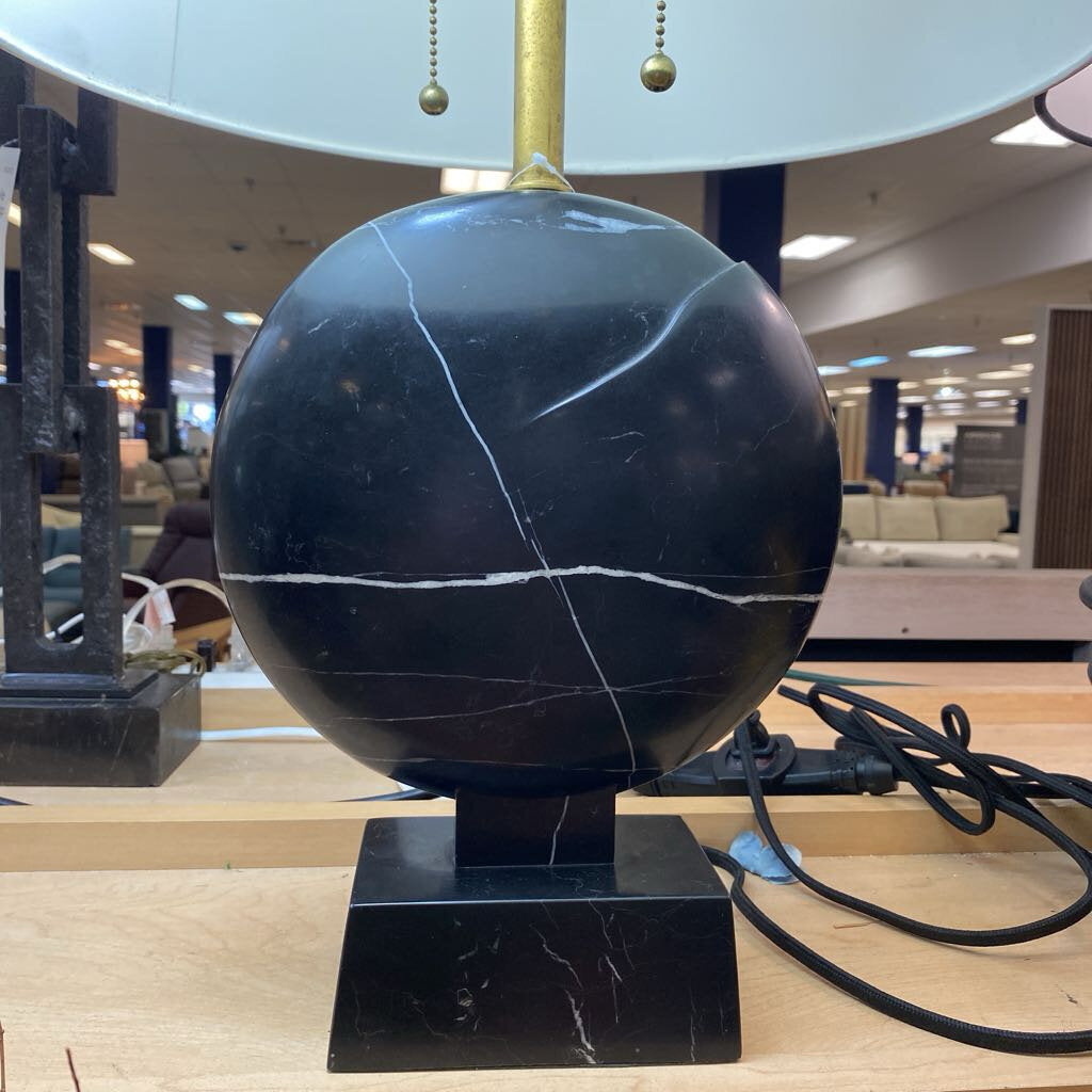Solid Black Marble Table Lamp