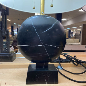 Solid Black Marble Table Lamp