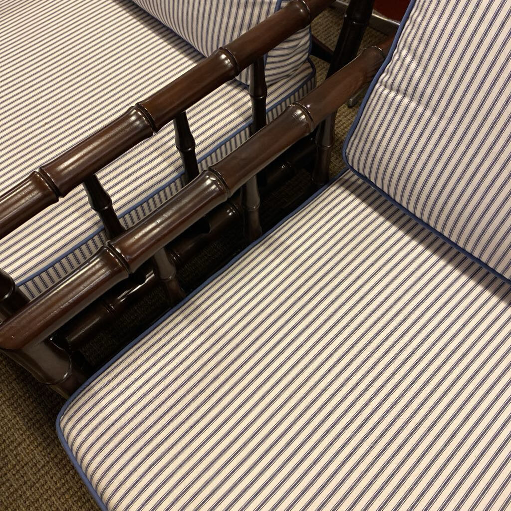 Bamboo Style Wooden Arm Chairs (pair)