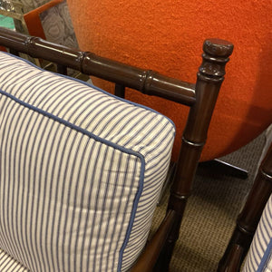 Bamboo Style Wooden Arm Chairs (pair)