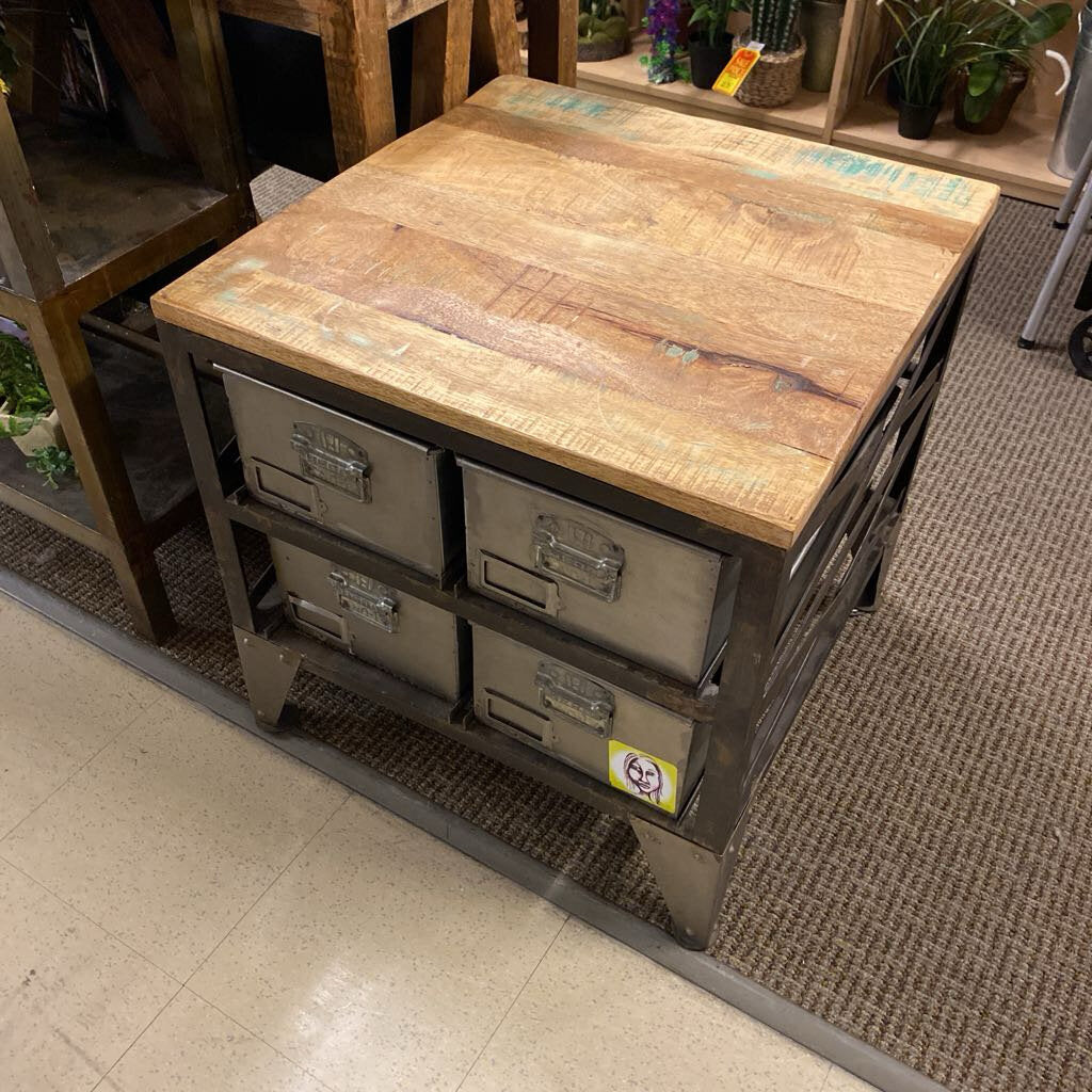 End Table Double Side Chest Drawer 24x24x25