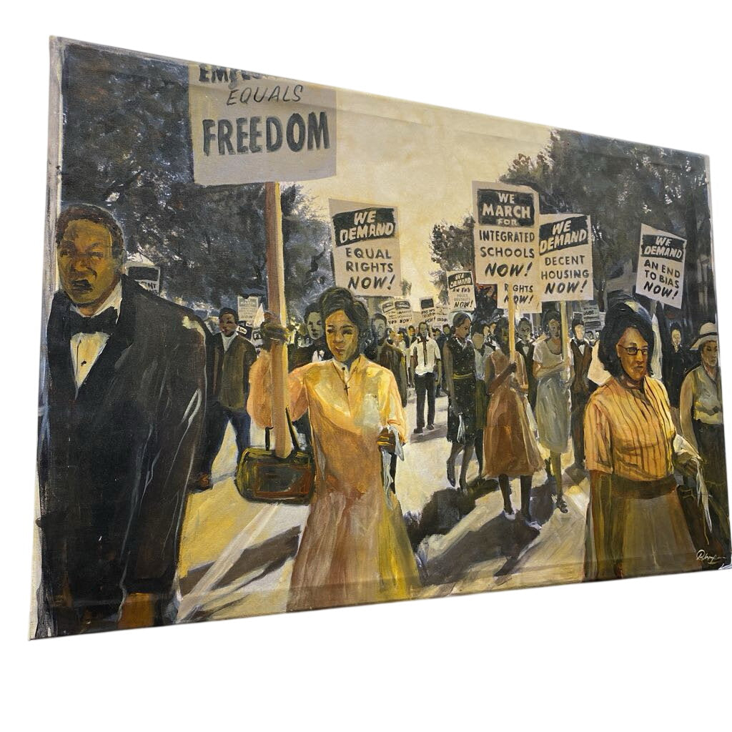 1963 Original Painting American Civil Rights March on Washington