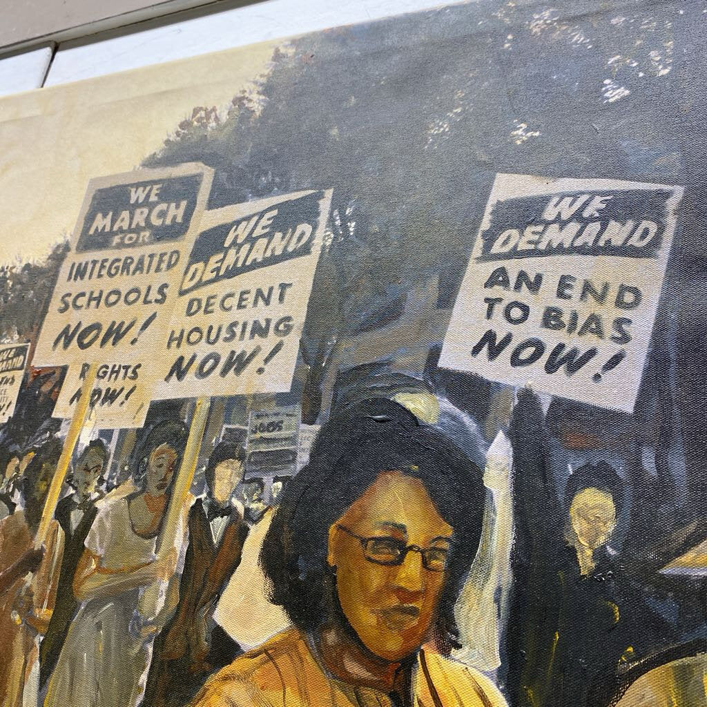 1963 Original Painting American Civil Rights March on Washington