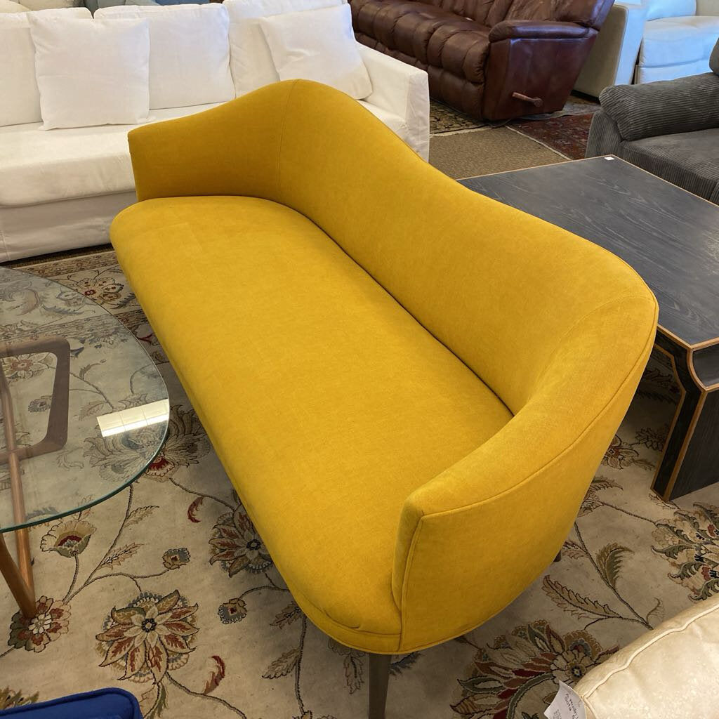 Yellow Linen Sofa 80x30x30