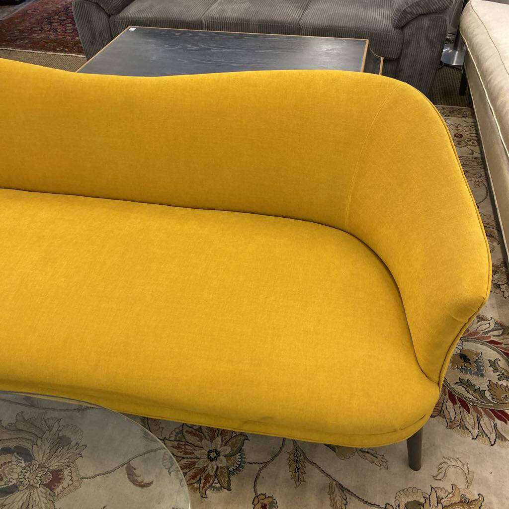 Yellow Linen Sofa 80x30x30