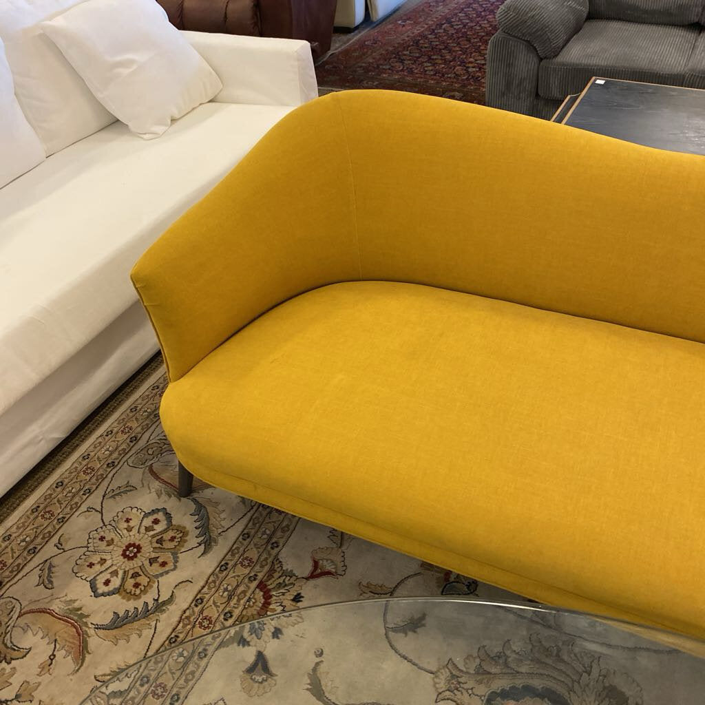 Yellow Linen Sofa 80x30x30