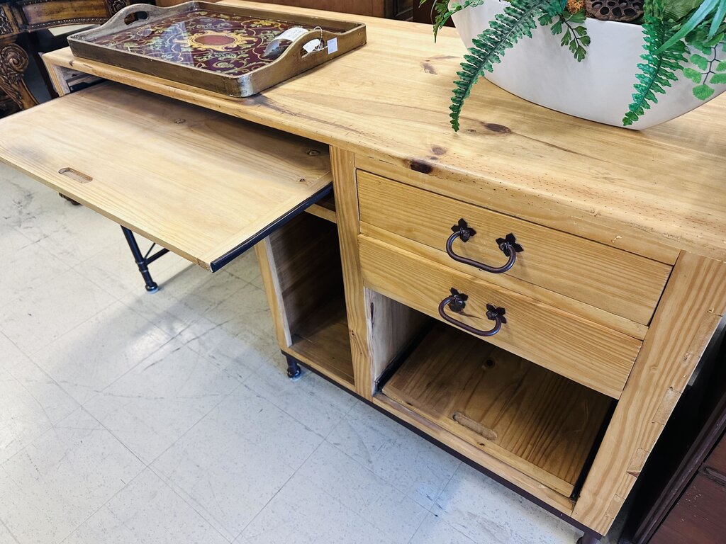 Rustic Wood Writing Desk 24x50x31