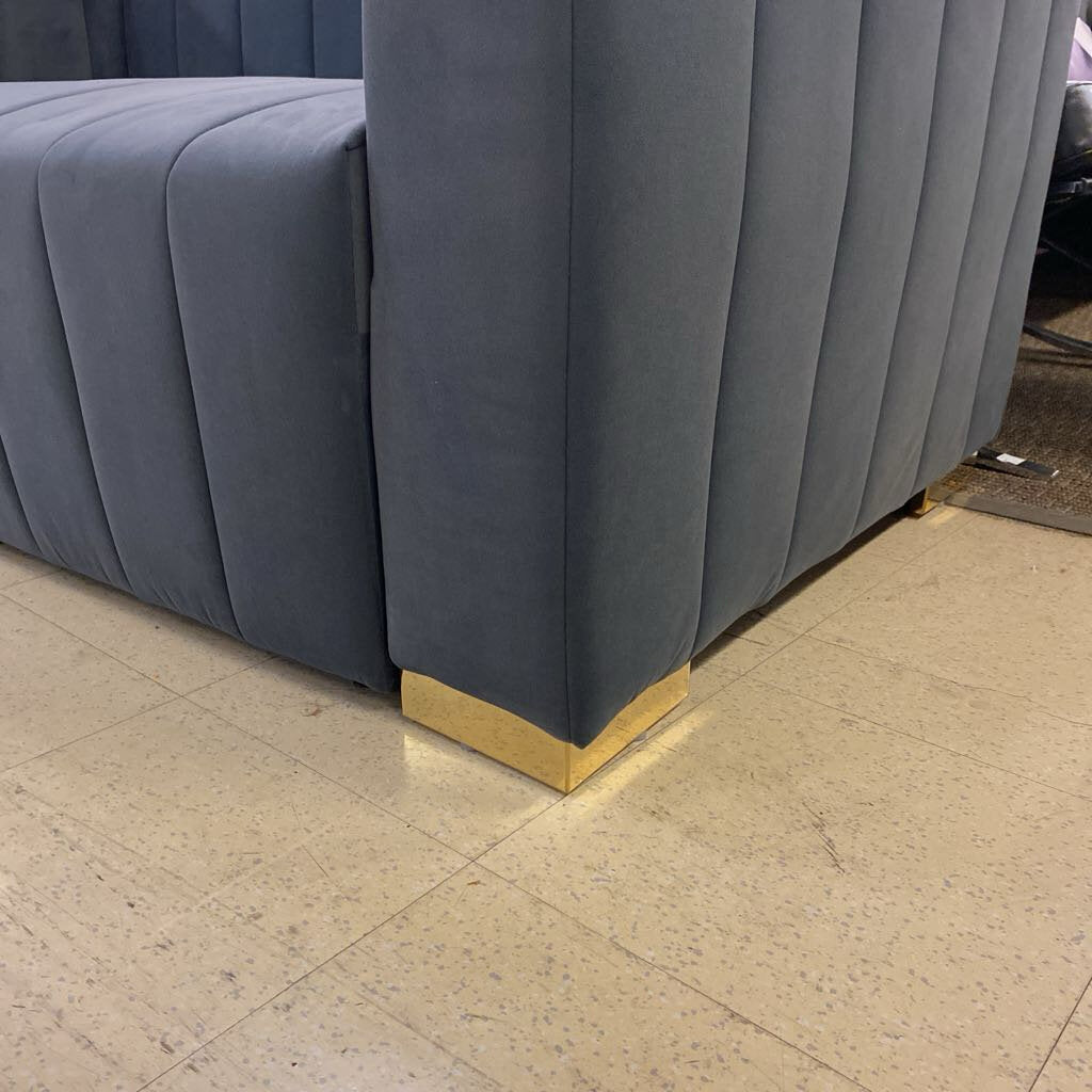 Modern Channel Chesterfield Style Loveseat 62.5x27.5x33.5