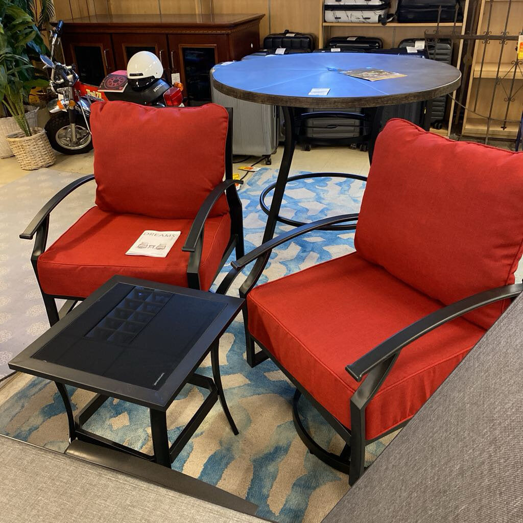 3 Piece Patio Set (2 Swivel rocking chairs+ table )
