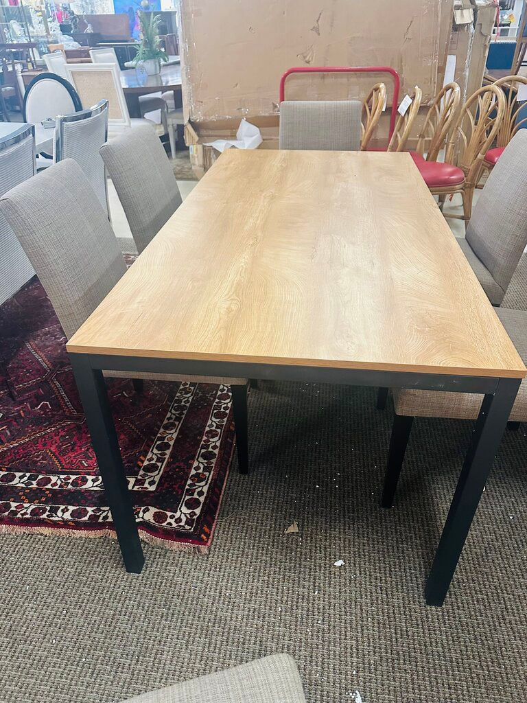 Rectangular Wood Top Dining Table 68 X 35 X 31