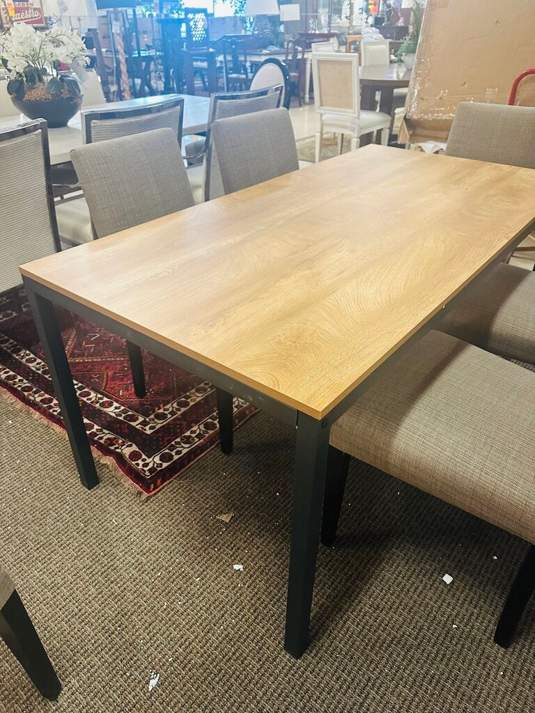 Rectangular Wood Top Dining Table 68 X 35 X 31
