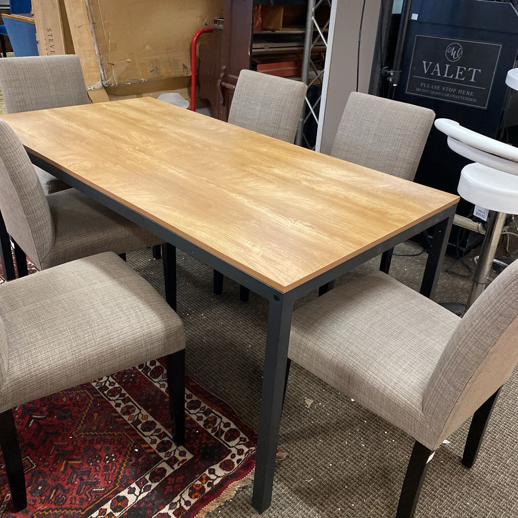 Rectangular Wood Top Dining Table 68 X 35 X 31
