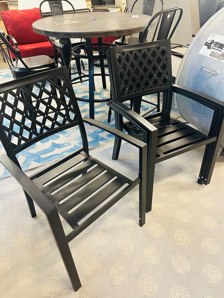 Stackable Metal Patio Dining Chairs (set of 4)