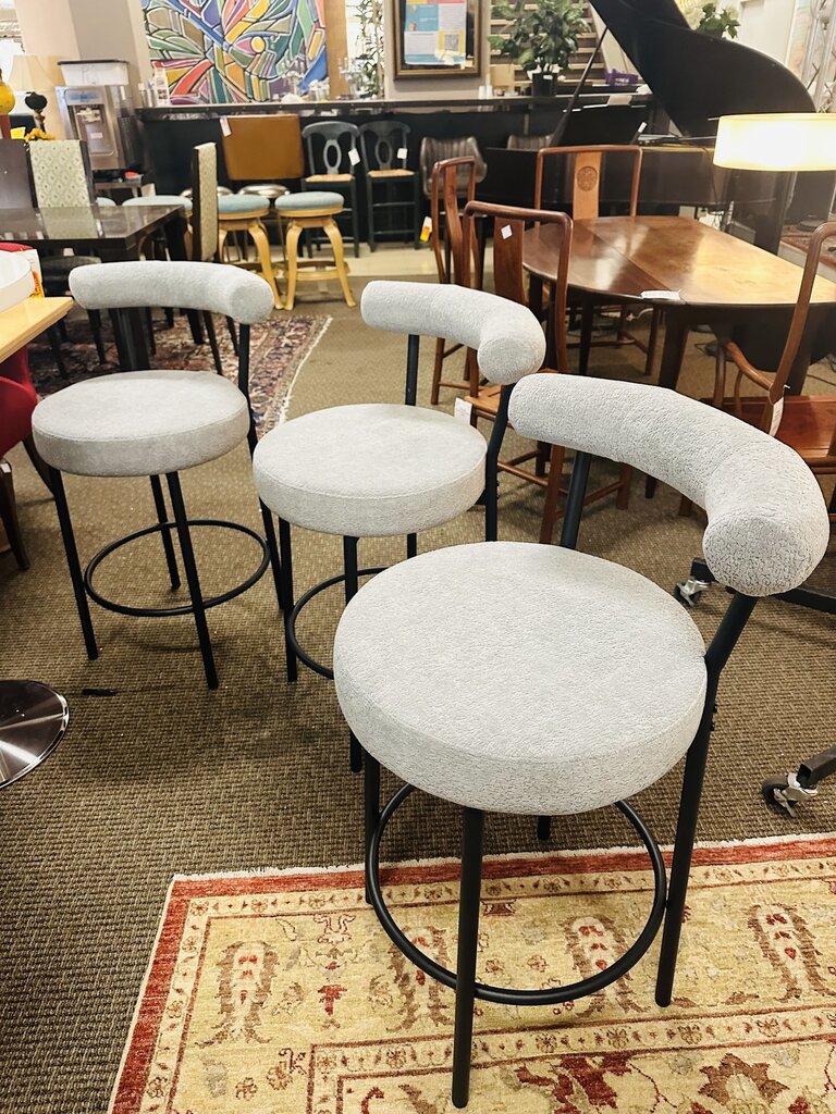 Modern Upholstered Counter Stools (set of 3)