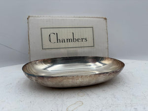 Chambers India Silver Plated Nickel Snack/Trinket Dish w/Box