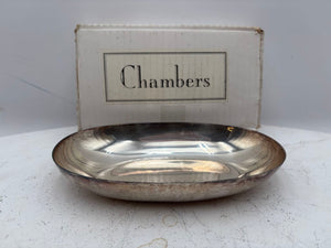 Chambers India Silver Plated Nickel Snack/Trinket Dish w/Box