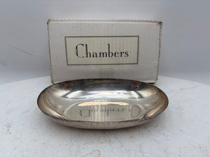Chambers India Silver Plated Nickel Snack/Trinket Dish w/Box