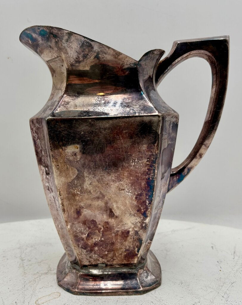 Vintage Meridional Brazil Silver Plate Nickel Pitcher 2Qt.