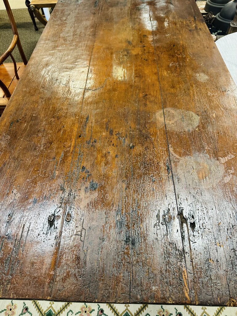 Antique Rustic Redwood Dining Table 35x73x29