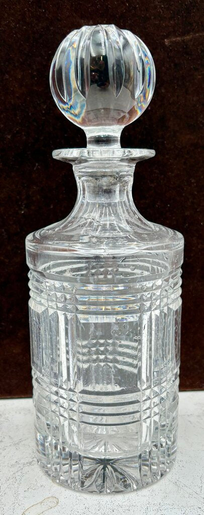 Ralph Lauren Glen Plaid Crystal Decanter with Stopper 10" 20oz.