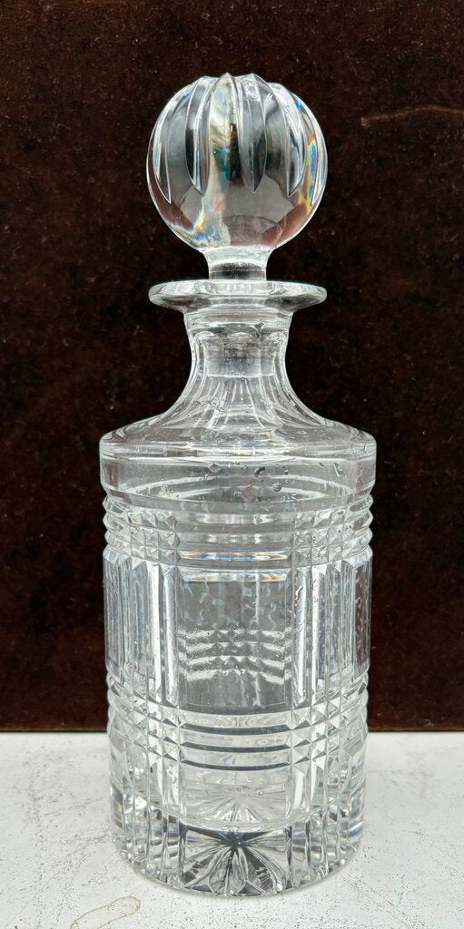 Ralph Lauren Glen Plaid Crystal Decanter with Stopper 10" 20oz.