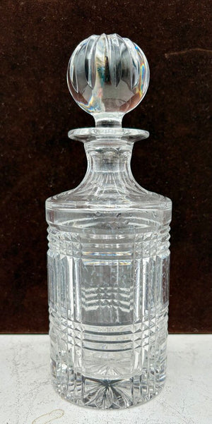 Ralph Lauren Glen Plaid Crystal Decanter with Stopper 10" 20oz.