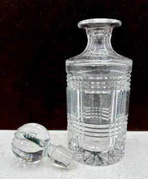Ralph Lauren Glen Plaid Crystal Decanter with Stopper 10" 20oz.