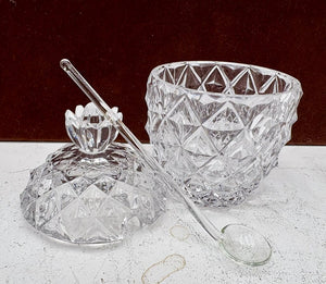 Mikasa Pineapple Crystal Lidded Condiment Jar & Spoon (3Pcs)