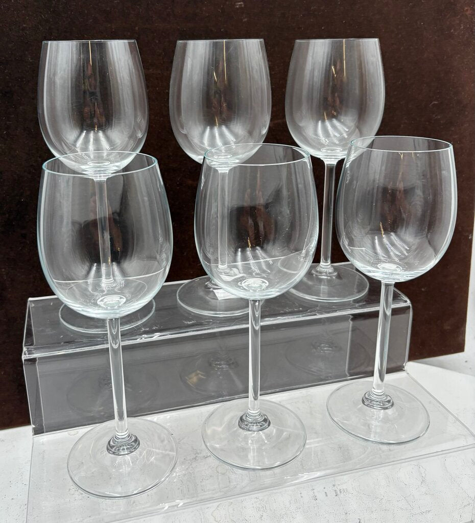 Unbranded Clear Wine Glasses 8" 8oz.(6 Pcs)