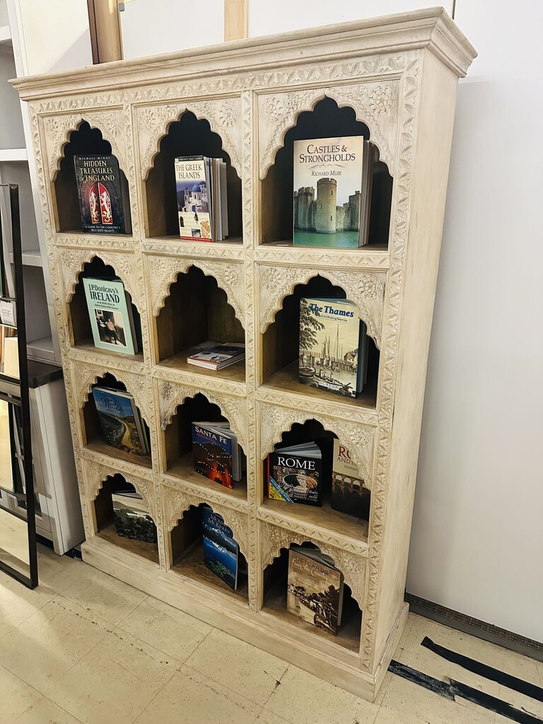 Moroccan Wood Carved Bookcase 53x13x71