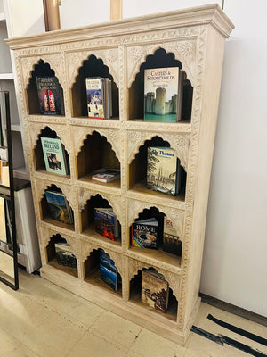 Moroccan Wood Carved Bookcase 53x13x71