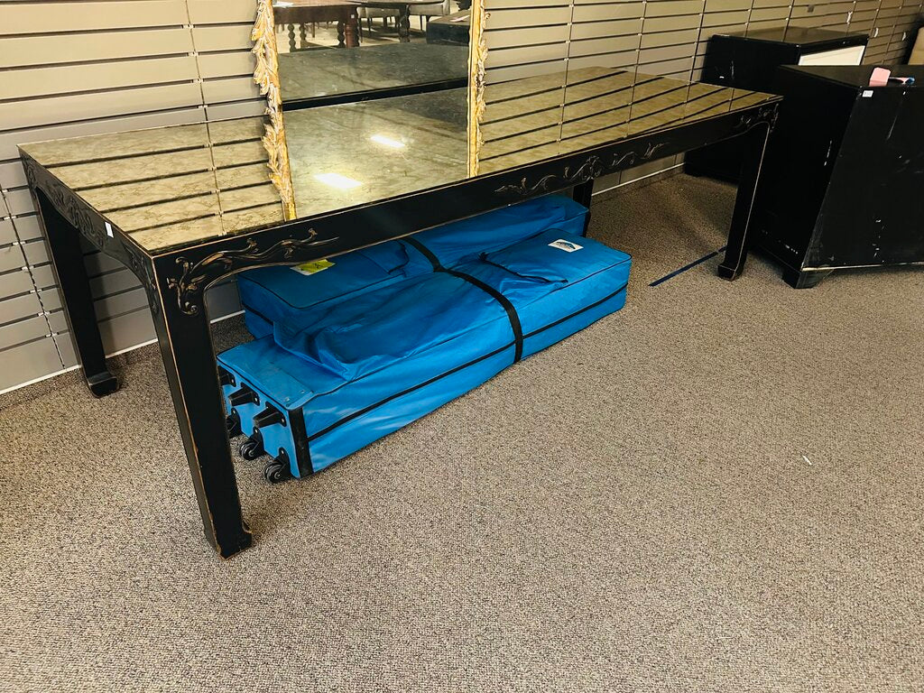Black Smoked Mirror Top Table 96x36x30