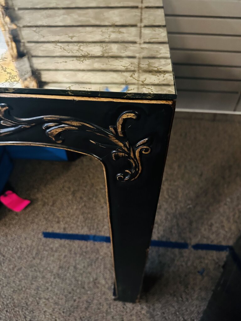 Black Smoked Mirror Top Table 96x36x30