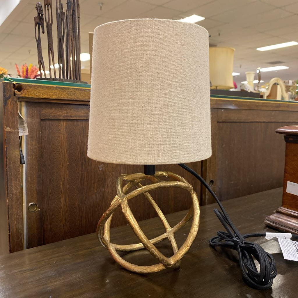 Gold Cast Sphere Accent Lamp