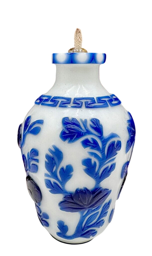 Peking Glass Snuff Bottle Oil Lamp Conversion